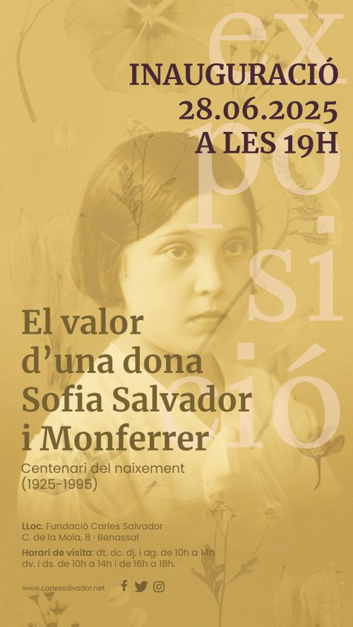 Inauguració de l'exposició "El valor d'una dona. Sofia Salvador i Monferrer"