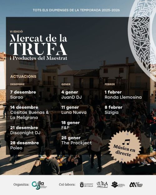 [Culla] Mercat de la trufa, actuació musical: F&F